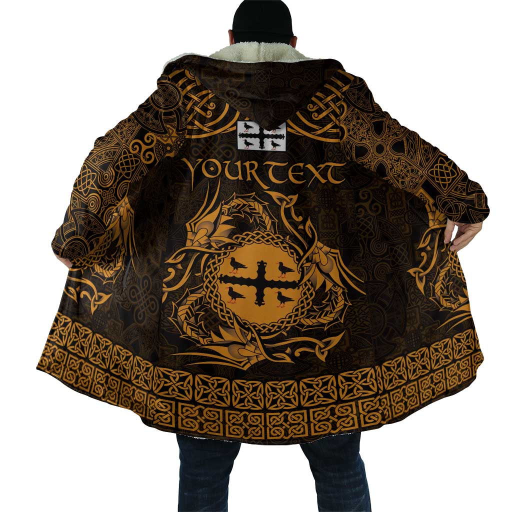 Personalized Flintshire Sir y Fflint Cloak Gold Four Choughs Celtic-inspired - Wonder Print Shop