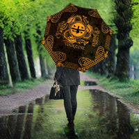 Personalized Flintshire Sir y Fflint Umbrella Gold Four Choughs Celtic-inspired - Wonder Print Shop