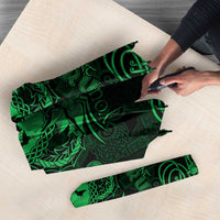 Personalized Flintshire Sir y Fflint Umbrella Green Four Choughs Celtic-inspired - Wonder Print Shop