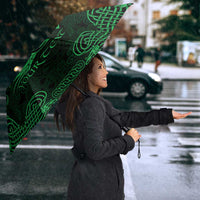 Personalized Flintshire Sir y Fflint Umbrella Green Four Choughs Celtic-inspired - Wonder Print Shop
