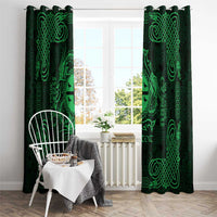 Personalized Flintshire Sir y Fflint Window Curtain Green Four Choughs Celtic-inspired - Wonder Print Shop