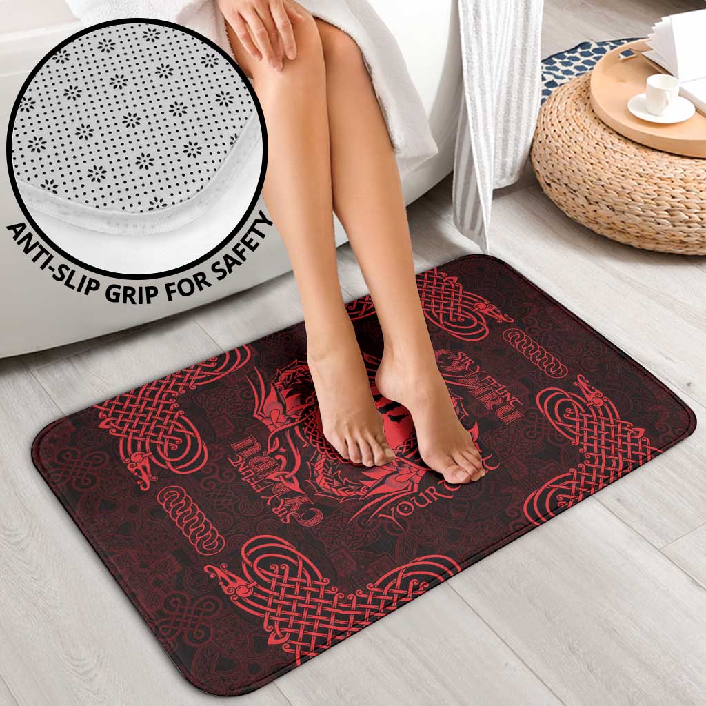 Personalized Flintshire Sir y Fflint Bathroom Set Red Four Choughs Celtic-inspired - Wonder Print Shop
