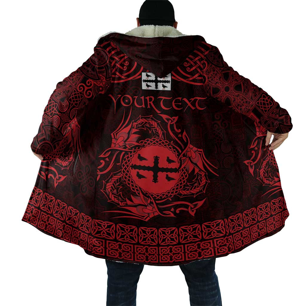 Personalized Flintshire Sir y Fflint Cloak Red Four Choughs Celtic-inspired - Wonder Print Shop
