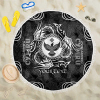 Personalized Glamorgan Morgannwg Beach Blanket Black Raven Celtic-inspired - Wonder Print Shop