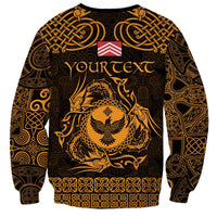 Personalized Glamorgan Morgannwg Sweatshirt Gold Raven Celtic-inspired - Wonder Print Shop
