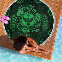 Personalized Glamorgan Morgannwg Beach Blanket Green Raven Celtic-inspired - Wonder Print Shop