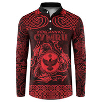 Personalized Glamorgan Morgannwg Button Sweatshirt Red Raven Celtic-inspired - Wonder Print Shop