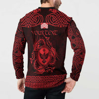 Personalized Glamorgan Morgannwg Button Sweatshirt Red Raven Celtic-inspired - Wonder Print Shop