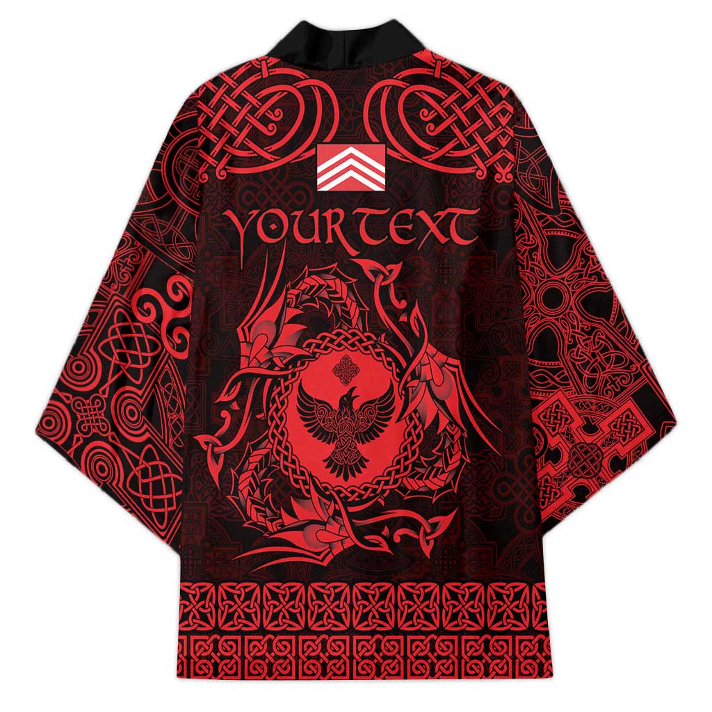 Personalized Glamorgan Morgannwg Kimono Red Raven Celtic-inspired - Wonder Print Shop