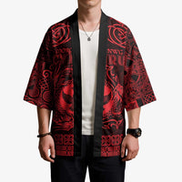 Personalized Glamorgan Morgannwg Kimono Red Raven Celtic-inspired - Wonder Print Shop