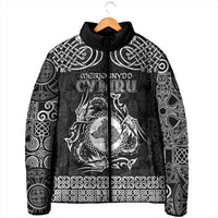 Personalized Merionethshire Meirionnydd Padded Jacket Black Wolf Celtic-inspired - Wonder Print Shop
