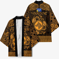 Personalized Merionethshire Meirionnydd Kimono Gold Wolf Celtic-inspired - Wonder Print Shop