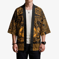 Personalized Merionethshire Meirionnydd Kimono Gold Wolf Celtic-inspired - Wonder Print Shop