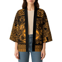 Personalized Merionethshire Meirionnydd Kimono Gold Wolf Celtic-inspired - Wonder Print Shop