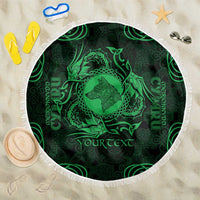 Personalized Merionethshire Meirionnydd Beach Blanket Green Wolf Celtic-inspired - Wonder Print Shop