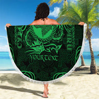 Personalized Merionethshire Meirionnydd Beach Blanket Green Wolf Celtic-inspired - Wonder Print Shop