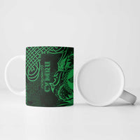 Personalized Merionethshire Meirionnydd Ceramic Mug Green Wolf Celtic-inspired - Wonder Print Shop