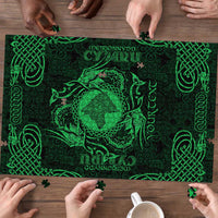 Personalized Merionethshire Meirionnydd Puzzle Green Wolf Celtic-inspired - Wonder Print Shop