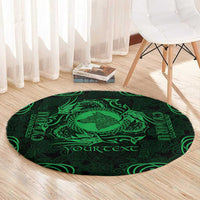 Personalized Merionethshire Meirionnydd Round Carpet Green Wolf Celtic-inspired - Wonder Print Shop