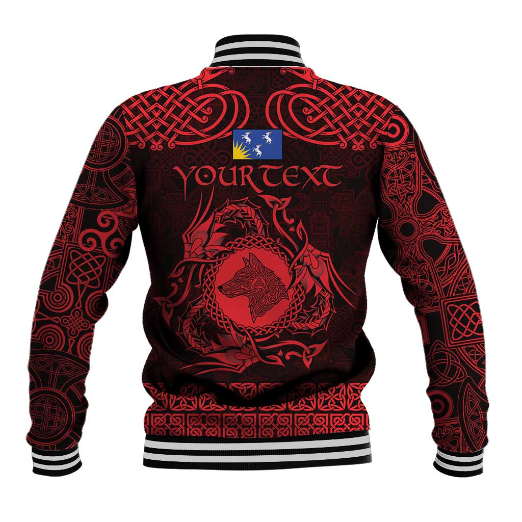 Personalized Merionethshire Meirionnydd Baseball Jacket Red Wolf Celtic-inspired - Wonder Print Shop