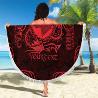 Personalized Merionethshire Meirionnydd Beach Blanket Red Wolf Celtic-inspired - Wonder Print Shop