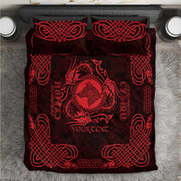 Personalized Merionethshire Meirionnydd Bedding Set Red Wolf Celtic-inspired - Wonder Print Shop