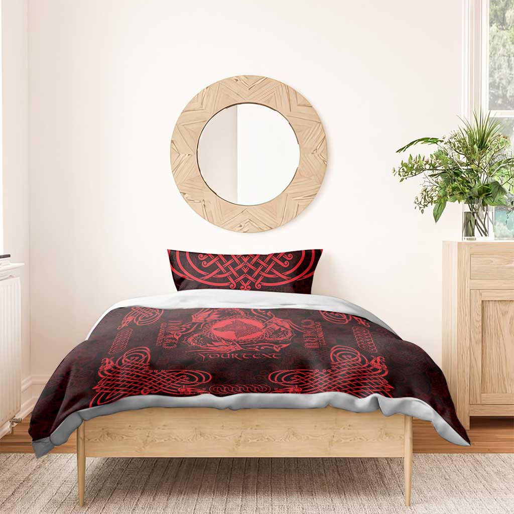 Personalized Merionethshire Meirionnydd Bedding Set Red Wolf Celtic-inspired - Wonder Print Shop