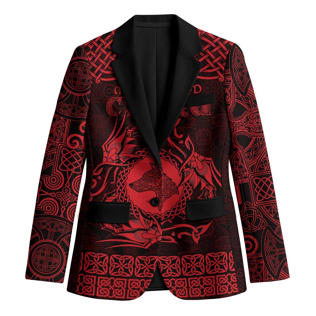 Personalized Merionethshire Meirionnydd Blazer Red Wolf Celtic-inspired - Wonder Print Shop