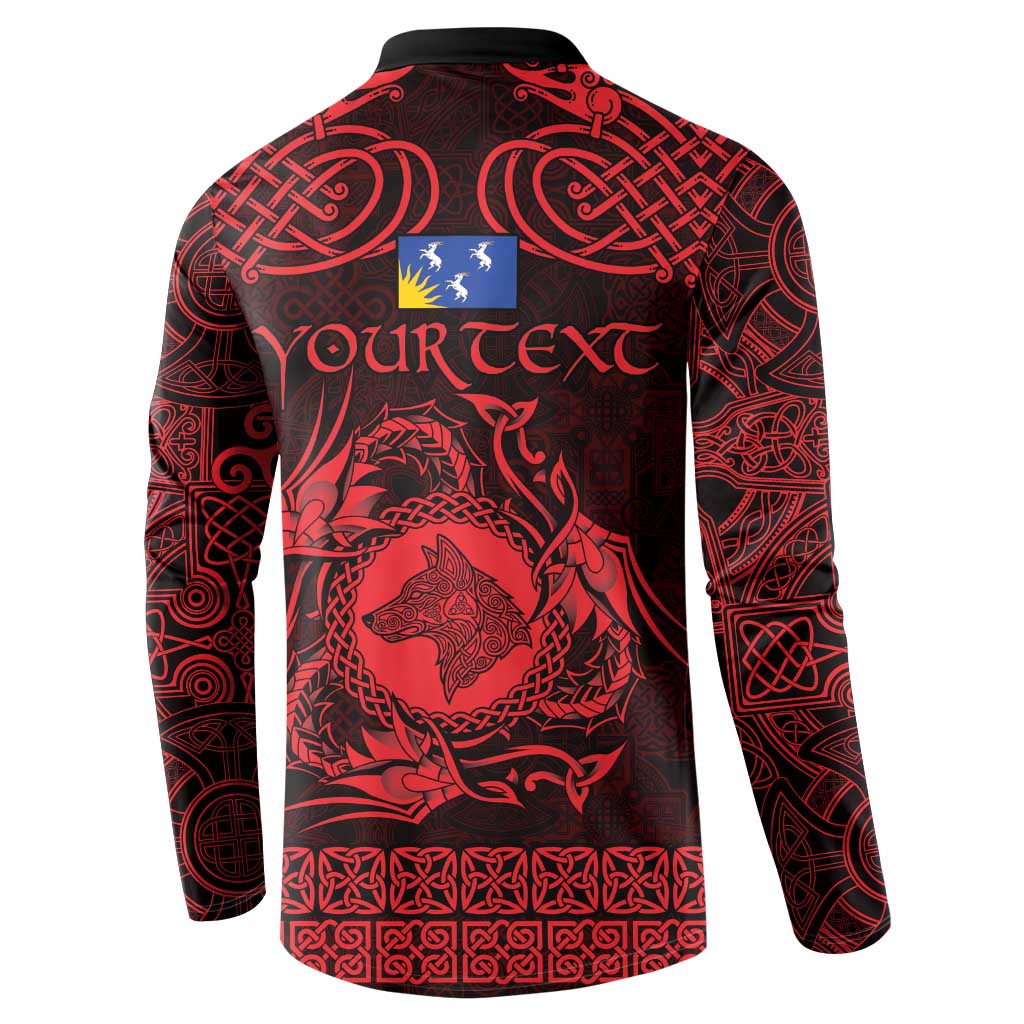 Personalized Merionethshire Meirionnydd Button Sweatshirt Red Wolf Celtic-inspired - Wonder Print Shop