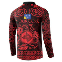 Personalized Merionethshire Meirionnydd Button Sweatshirt Red Wolf Celtic-inspired - Wonder Print Shop