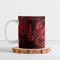 Personalized Merionethshire Meirionnydd Ceramic Mug Red Wolf Celtic-inspired - Wonder Print Shop