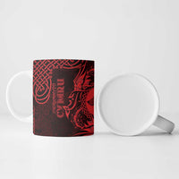 Personalized Merionethshire Meirionnydd Ceramic Mug Red Wolf Celtic-inspired - Wonder Print Shop