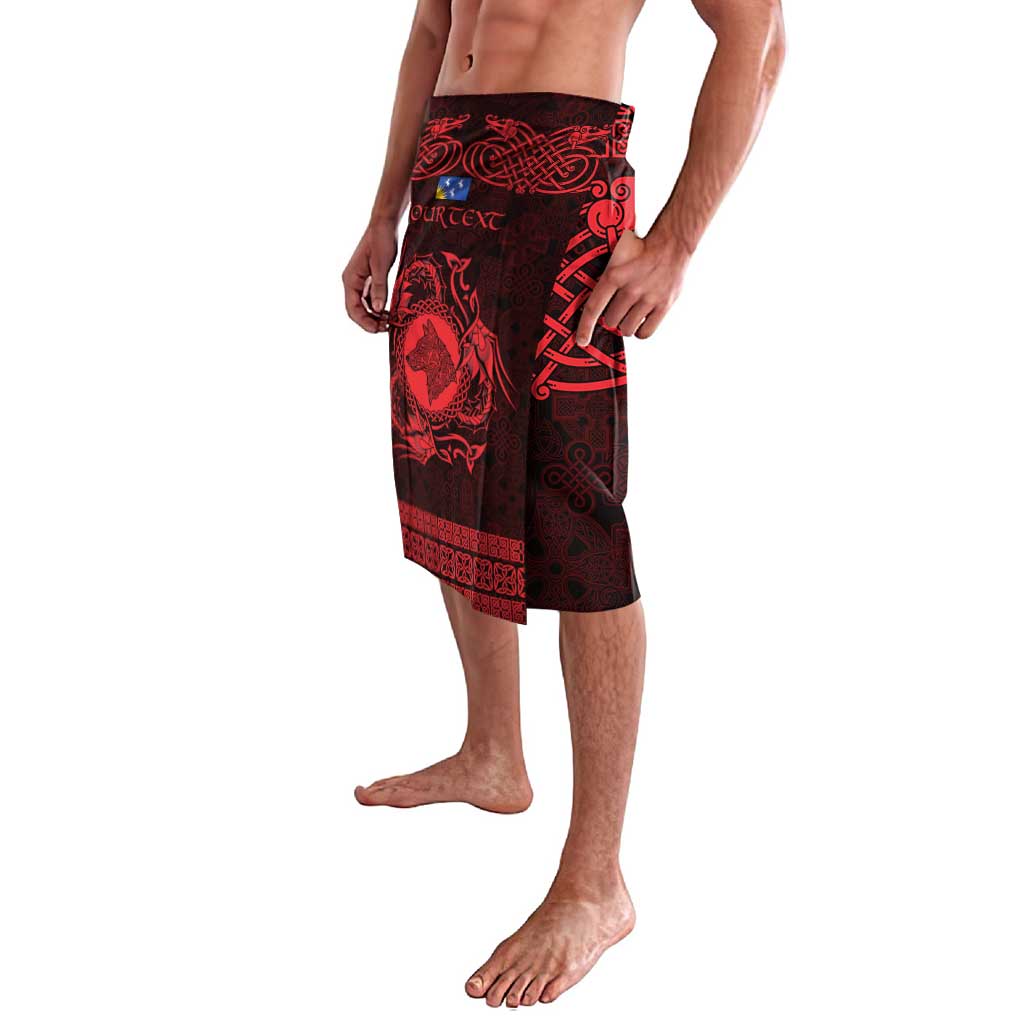 Personalized Merionethshire Meirionnydd Lavalava Red Wolf Celtic-inspired - Wonder Print Shop