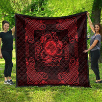 Personalized Merionethshire Meirionnydd Quilt Red Wolf Celtic-inspired - Wonder Print Shop