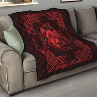 Personalized Merionethshire Meirionnydd Quilt Red Wolf Celtic-inspired - Wonder Print Shop