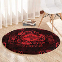 Personalized Merionethshire Meirionnydd Round Carpet Red Wolf Celtic-inspired - Wonder Print Shop