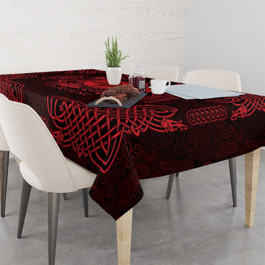 Personalized Merionethshire Meirionnydd Tablecloth Red Wolf Celtic-inspired - Wonder Print Shop