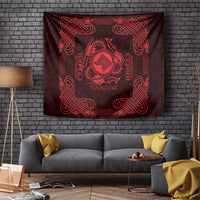 Personalized Merionethshire Meirionnydd Tapestry Red Wolf Celtic-inspired - Wonder Print Shop