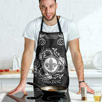 Personalized Monmouthshire Sir Fynwy Apron Black Fleur-de-lis Celtic-inspired - Wonder Print Shop