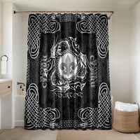 Personalized Monmouthshire Sir Fynwy Bathroom Set Black Fleur-de-lis Celtic-inspired - Wonder Print Shop