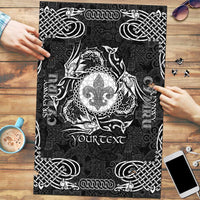 Personalized Monmouthshire Sir Fynwy Puzzle Black Fleur-de-lis Celtic-inspired - Wonder Print Shop