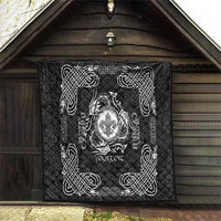 Personalized Monmouthshire Sir Fynwy Quilt Black Fleur-de-lis Celtic-inspired - Wonder Print Shop