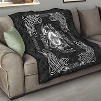Personalized Monmouthshire Sir Fynwy Quilt Black Fleur-de-lis Celtic-inspired - Wonder Print Shop