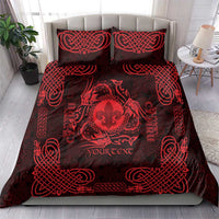Personalized Monmouthshire Sir Fynwy Bedding Set Red Fleur-de-lis Celtic-inspired - Wonder Print Shop
