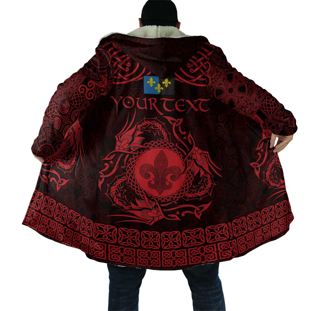 Personalized Monmouthshire Sir Fynwy Cloak Red Fleur-de-lis Celtic-inspired - Wonder Print Shop