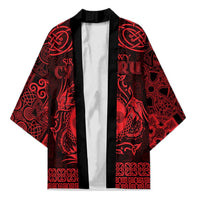 Personalized Monmouthshire Sir Fynwy Kimono Red Fleur-de-lis Celtic-inspired - Wonder Print Shop