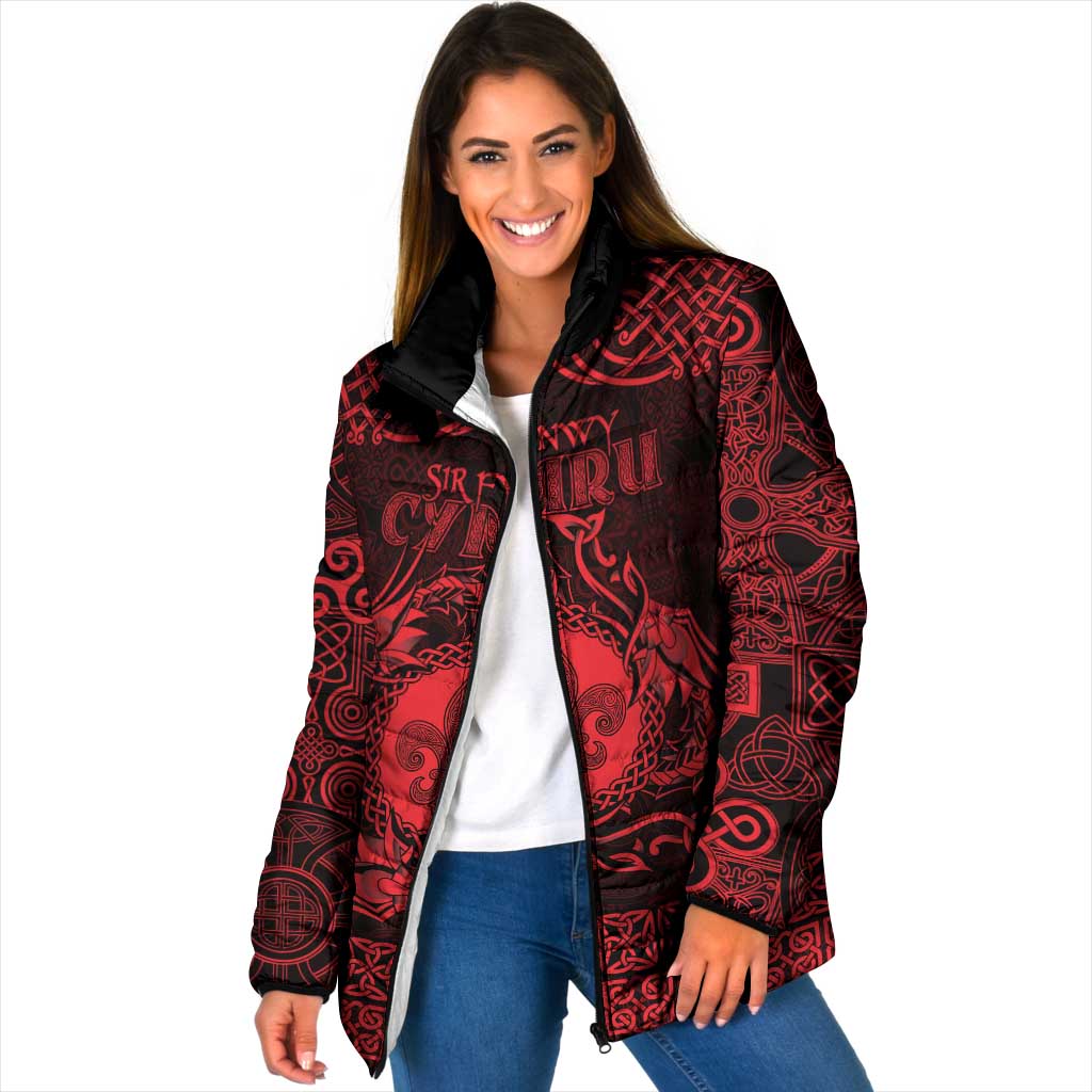 Personalized Monmouthshire Sir Fynwy Padded Jacket Red Fleur-de-lis Celtic-inspired - Wonder Print Shop