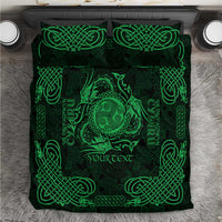 Personalized Montgomeryshire Sir Drefaldwyn Bedding Set Green Water Triskele Celtic-inspired - Wonder Print Shop