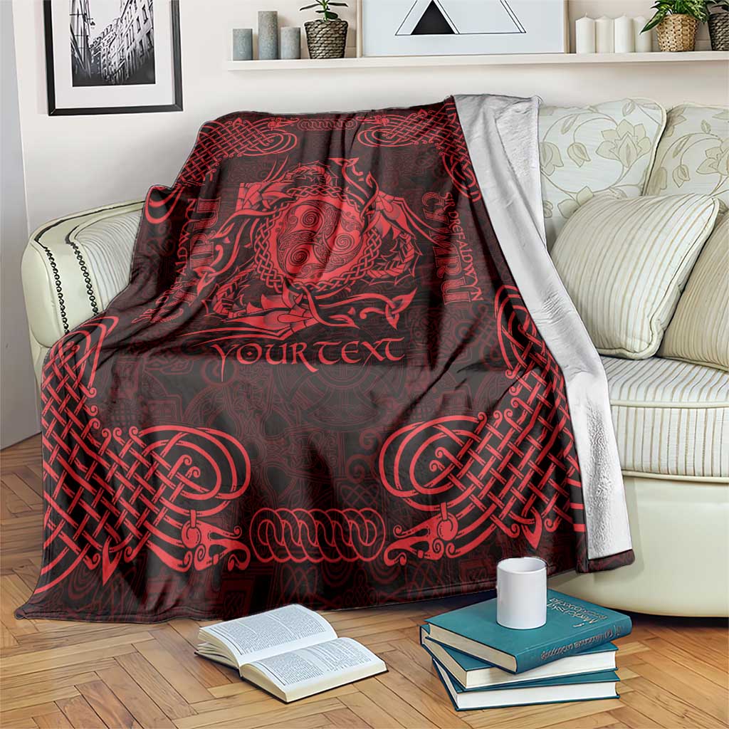 Personalized Montgomeryshire Sir Drefaldwyn Blanket Red Water Triskele Celtic-inspired - Wonder Print Shop