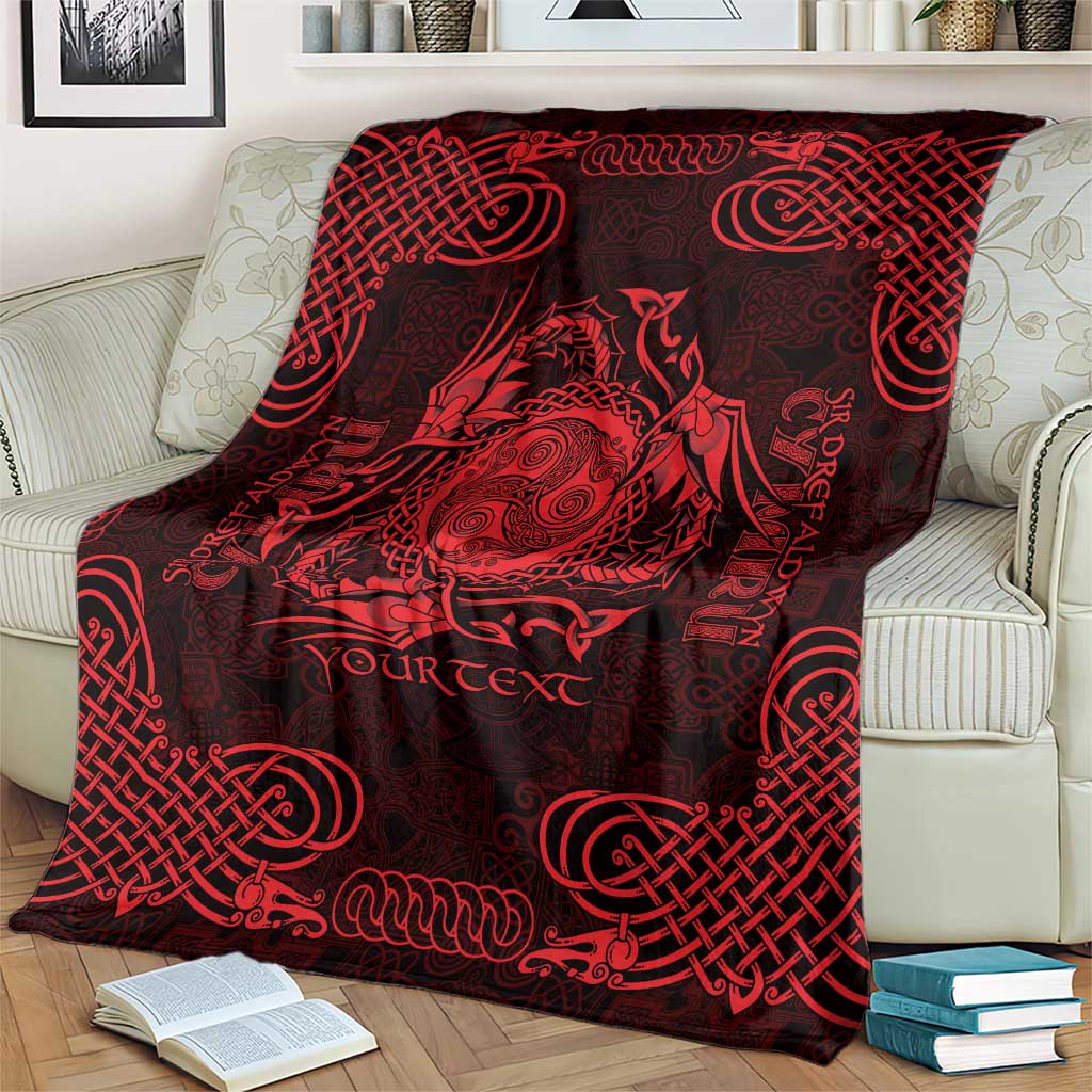 Personalized Montgomeryshire Sir Drefaldwyn Blanket Red Water Triskele Celtic-inspired - Wonder Print Shop